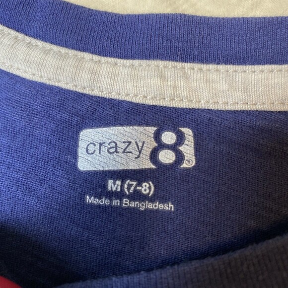 Crazy8 Good Times Ahead Navy Blue T shirt Tee Size Medium (7-8) - Picture 3 of 3